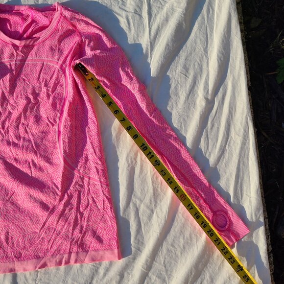 Lululemon Swiftly Tech Long Sleeve Crew - Heathered Jewelled Magenta - Size 8 - Picture 7 of 15